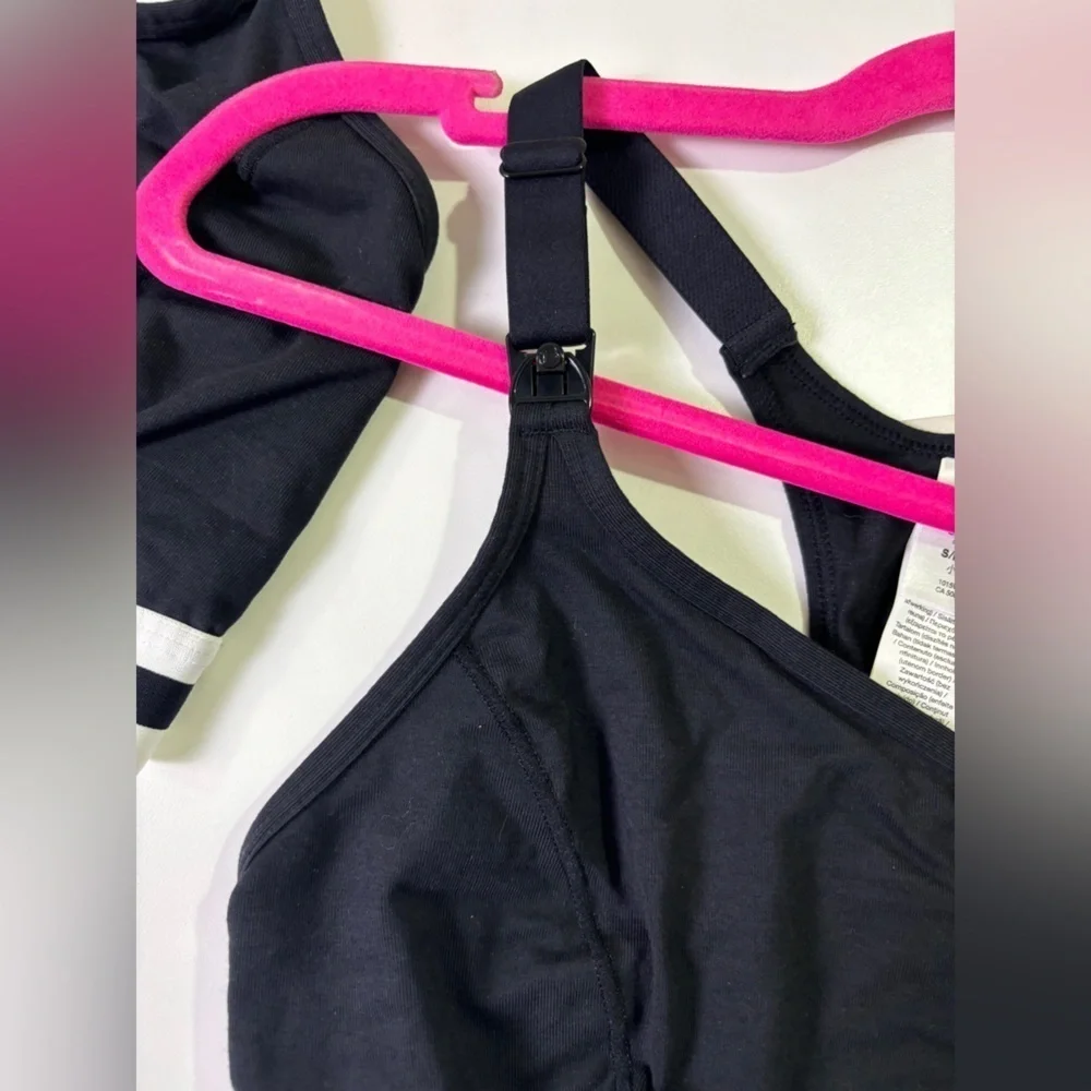Lot of 2 NWT Bravado Designs Black Racerback Full Cup Nursing Bra S 32D-…